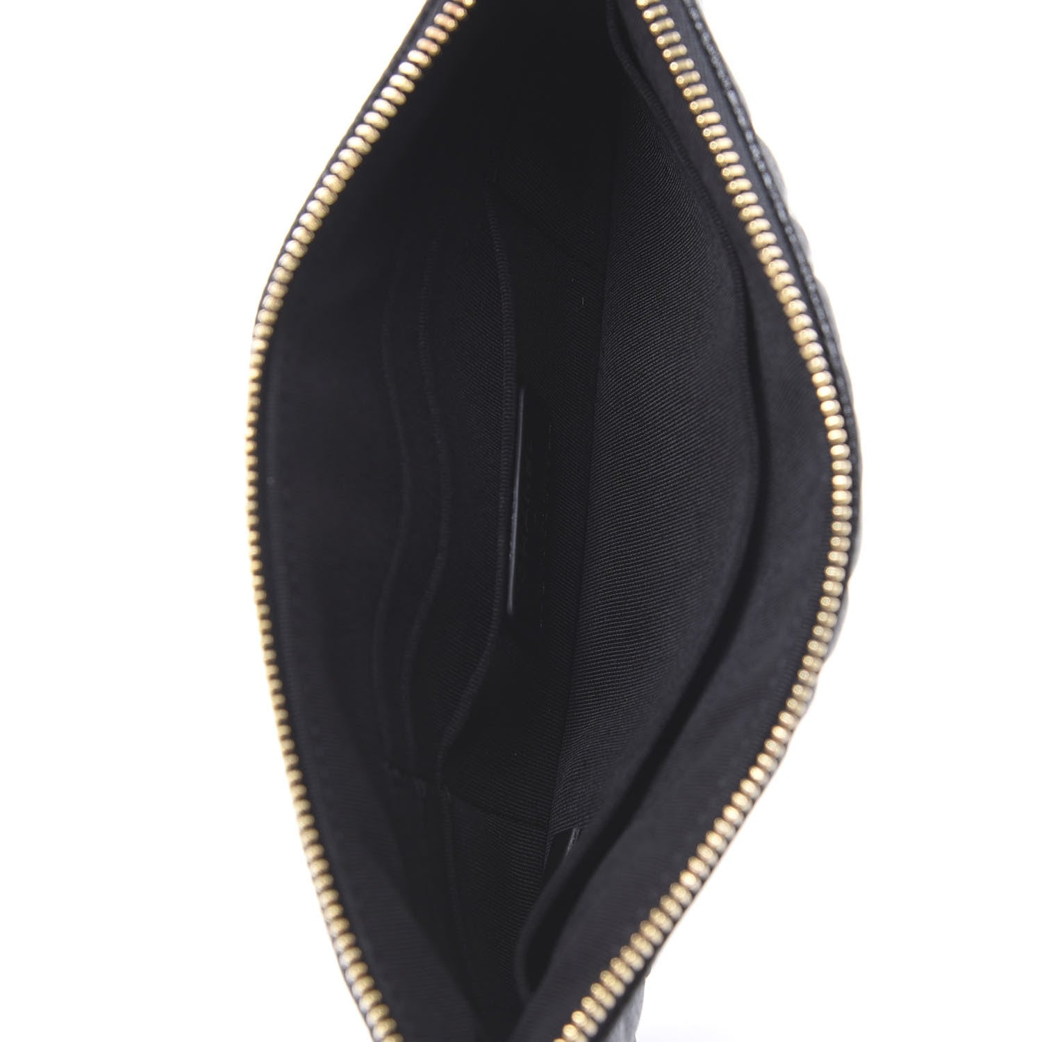 Chanel Caviar Camellia Embossed Cosmetic Pouch Black 4 of 10