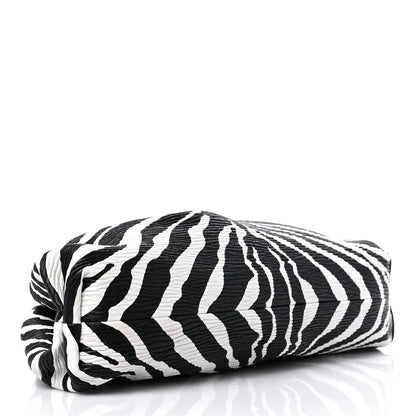 Bottega Veneta Nappa Zebra Print The Pouch Oversized Clutch White Black 4 of 10