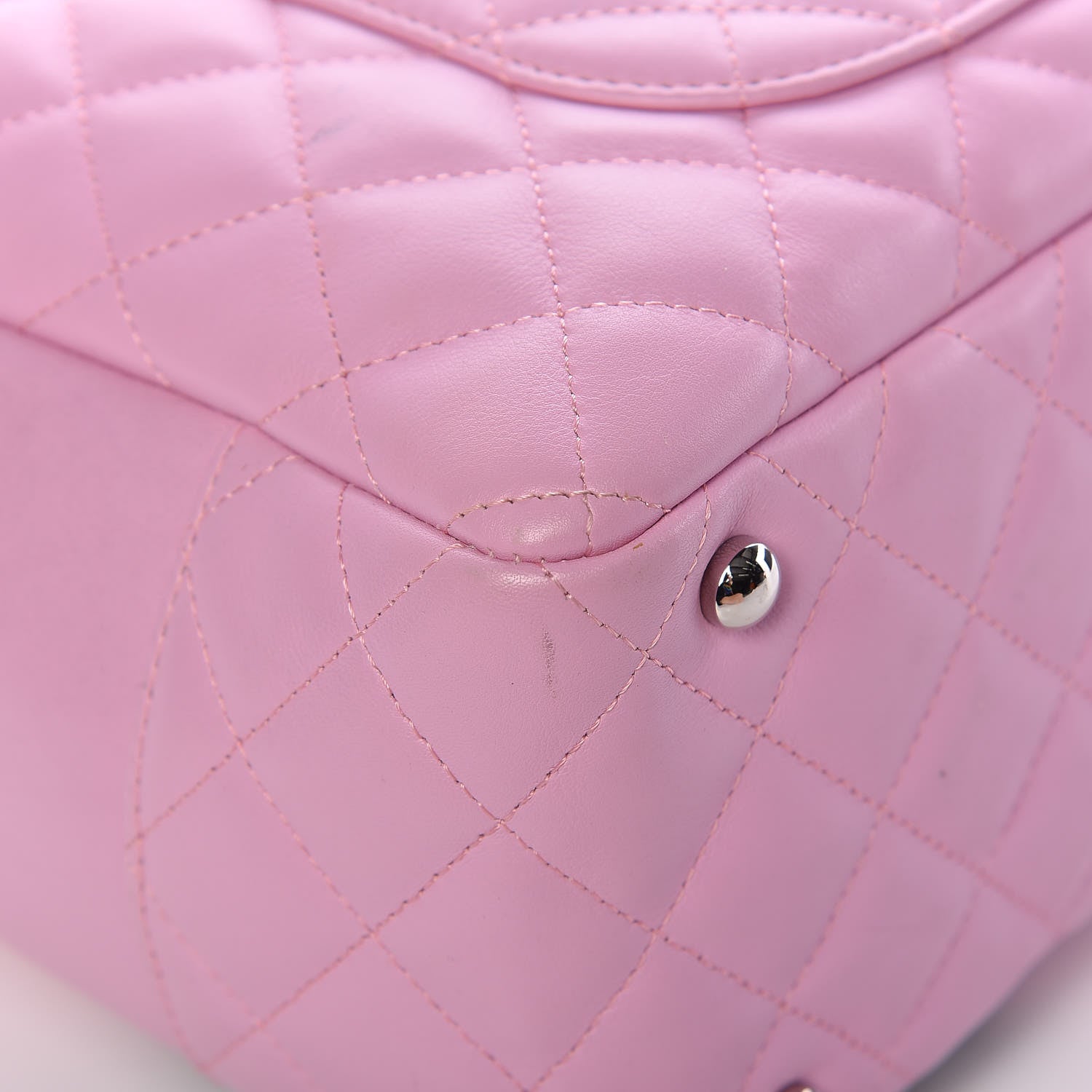 Chanel Calfskin Quilted Large Cambon Bowler Pink Black 11 of 21