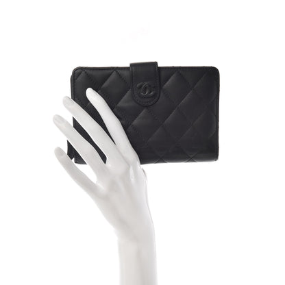 Chanel Lambskin Quilted Zipped Pocket Wallet Black 2 of 8
