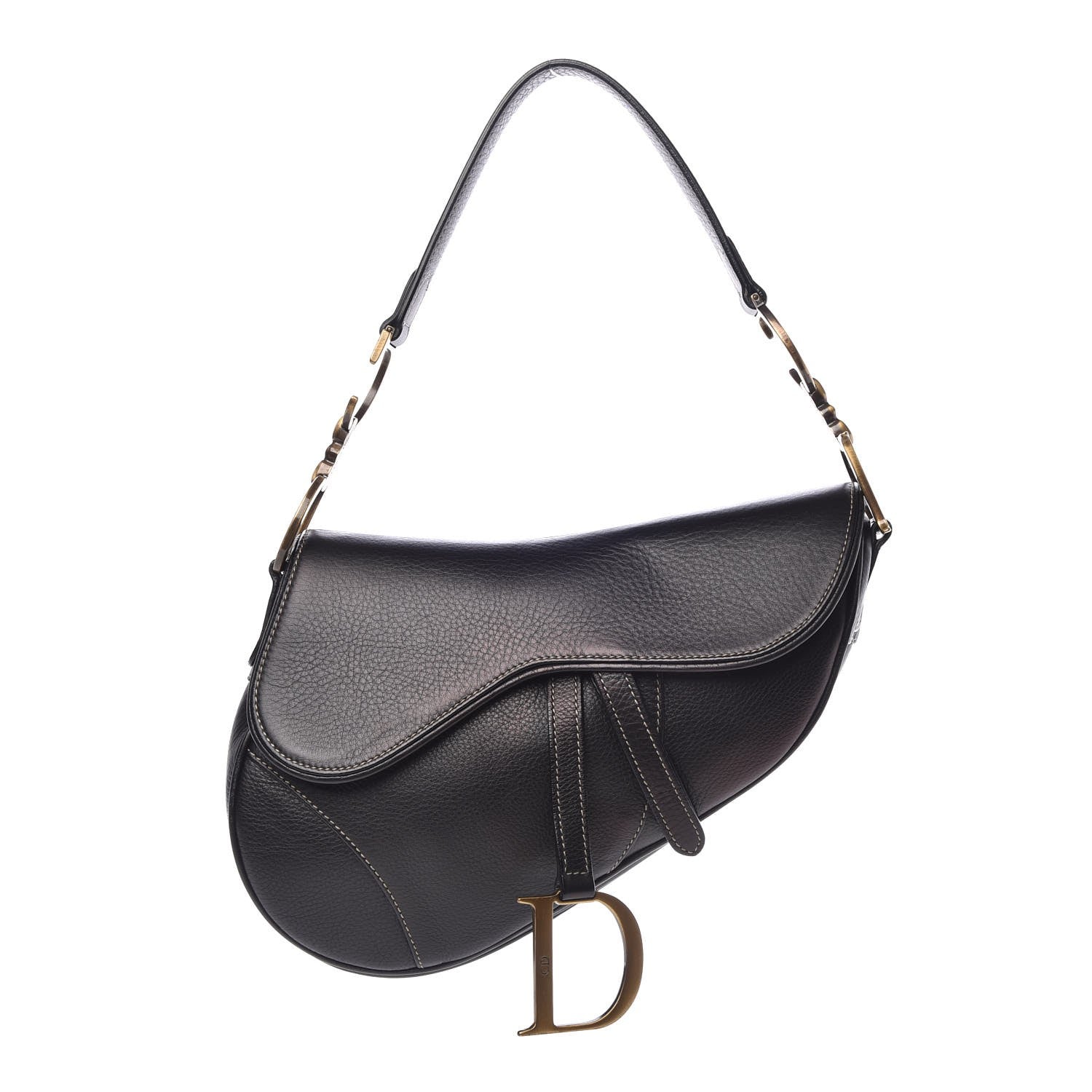 Christian Dior Calfskin Saddle Bag Black 1 of 8