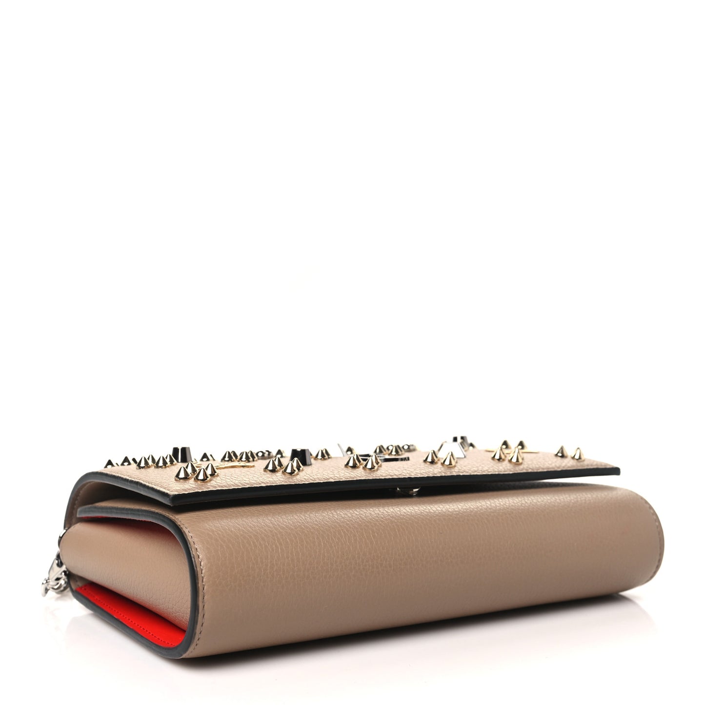 Calfskin Spikes Loubinthesky Paloma Clutch Roca