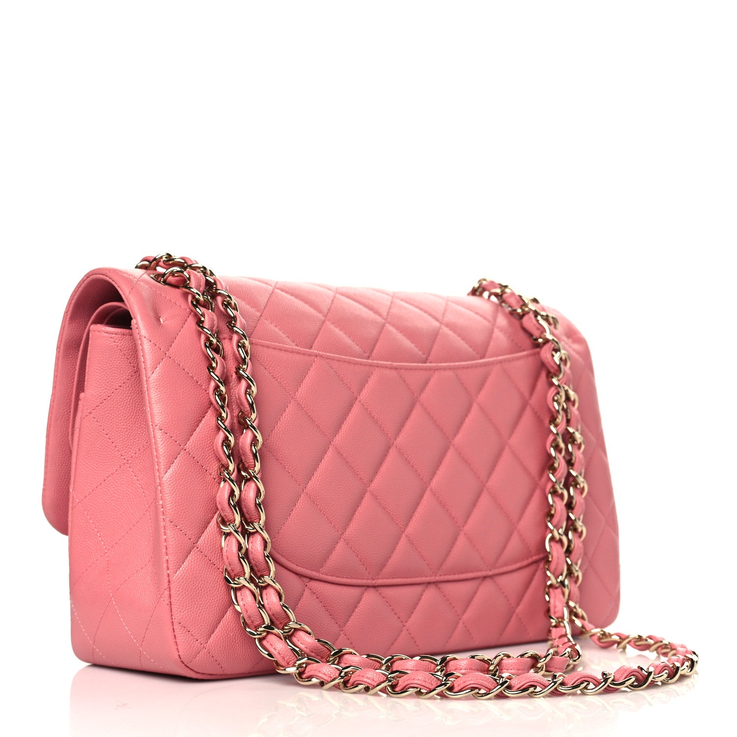 Chanel Caviar Quilted Jumbo Double Flap Dark Pink 3 of 10