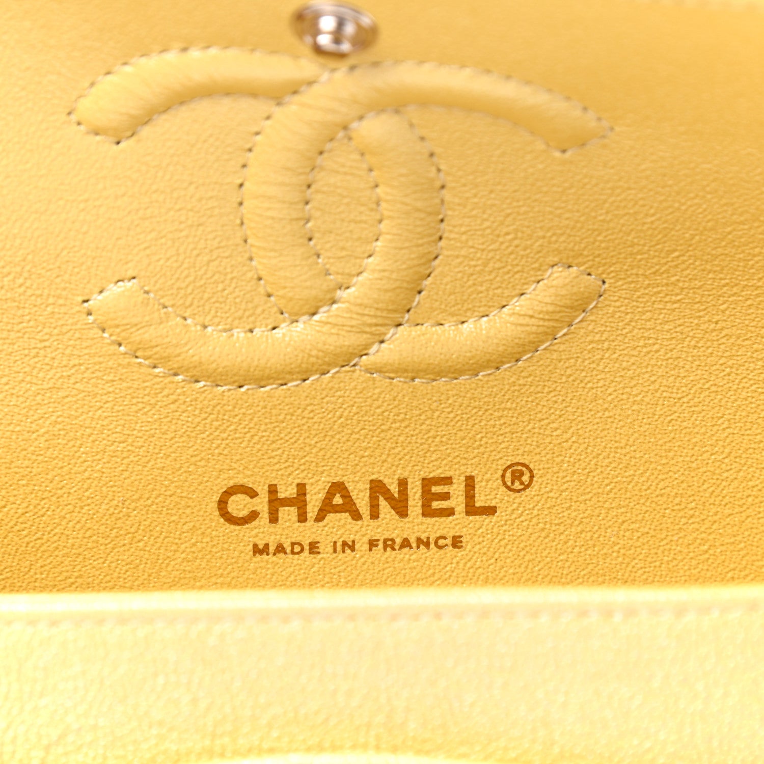 Chanel Iridescent Caviar Quilted Small Double Flap Yellow 6 of 11