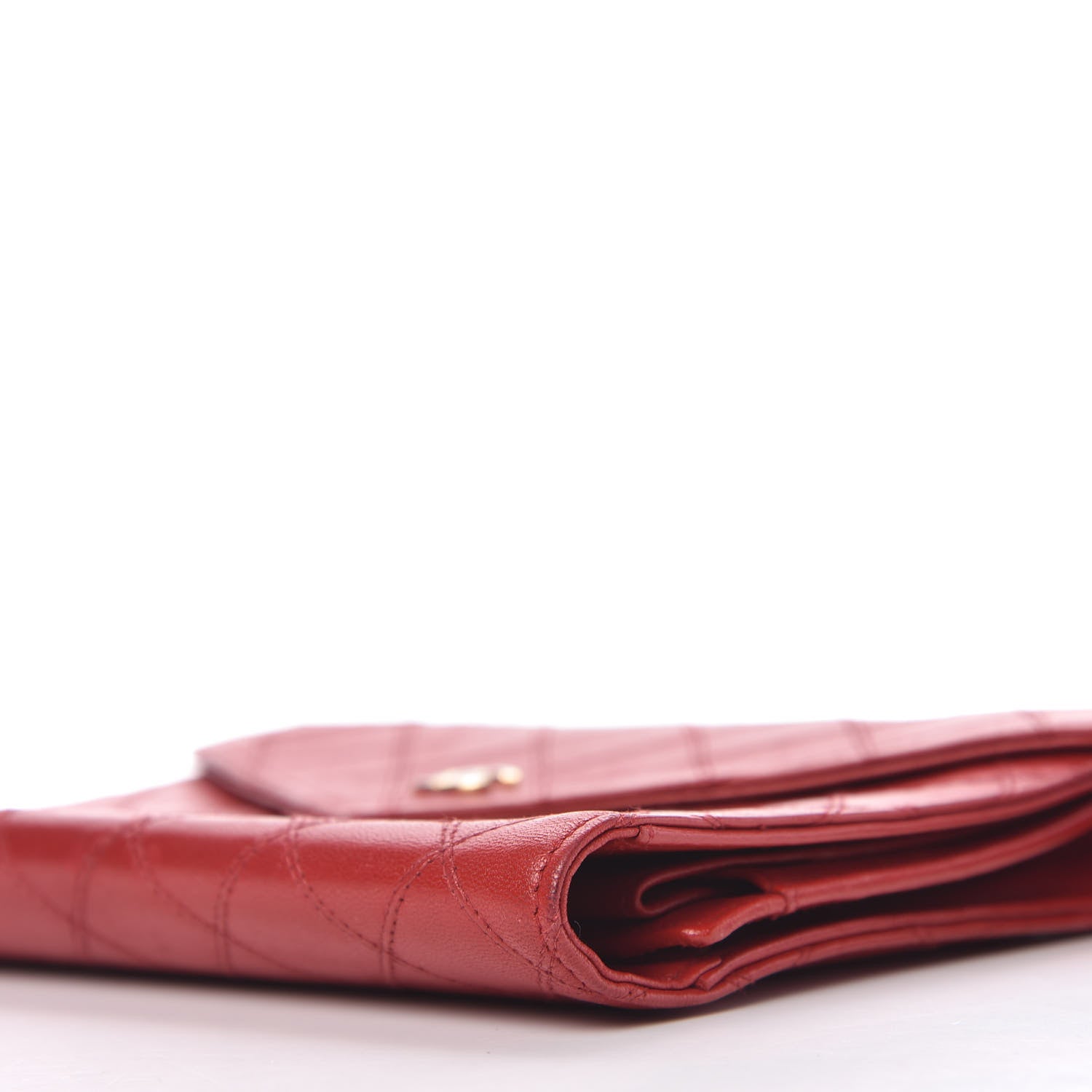 Chanel Lambskin Diamond Stitched Clutch Red 7 of 11