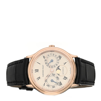 Audemars Piguet 18K Rose Gold Alligator 34mm Moonphase Calendar Classic Manual Winding Watch 25589OR.OO.0002XX.01 2 of 4