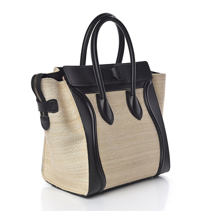 Celine Natural Canvas Smooth Calfskin Mini Luggage Cream 3 of 11