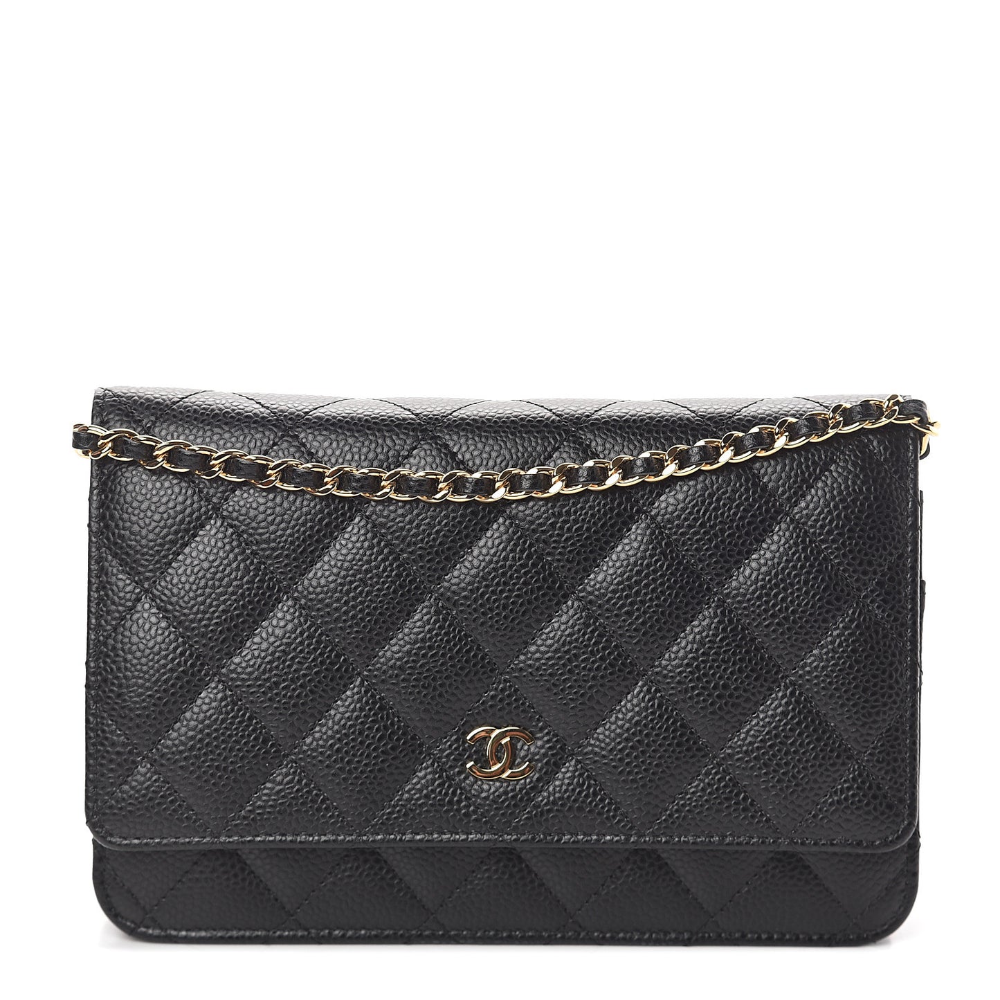 Caviar Quilted Wallet On Chain WOC Black