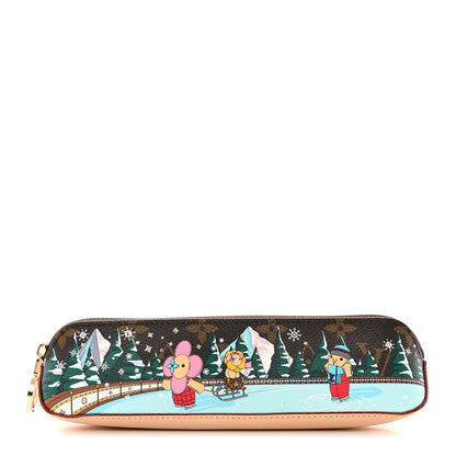 Louis Vuitton Monogram 2023 Christmas Animation Alpine Pencil Pouch Pink 1 of 9