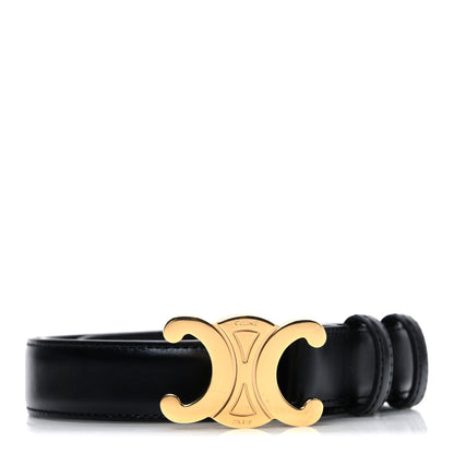 Celine Box Calfskin Medium 25mm Triomphe Belt 85 34 Black 1 of 6