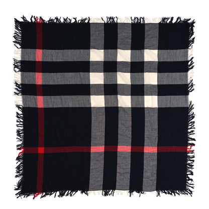 Burberry Merino Wool House Check Scarf Navy 1 of 3