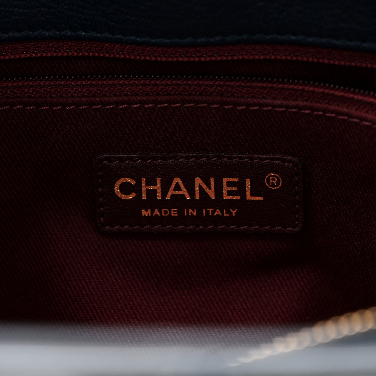 Chanel Patent Goatskin Quilted Small CC Eyelet Tote Blue 6 of 10