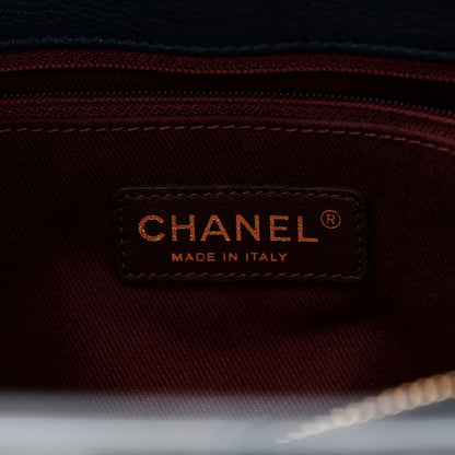 Chanel Patent Goatskin Quilted Small CC Eyelet Tote Blue 6 of 10