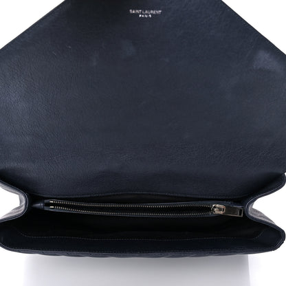Saint Laurent Sheepskin Matelasse Chevron Monogram Large College Satchel Navy Blue 5 of 16