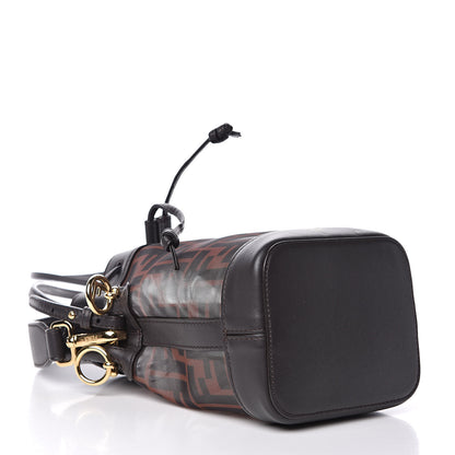 Fendi Mesh Vitello Grace F is FF 1974 Mini Mon Tresor Bucket Bag Marrone Black Ebano 4 of 9