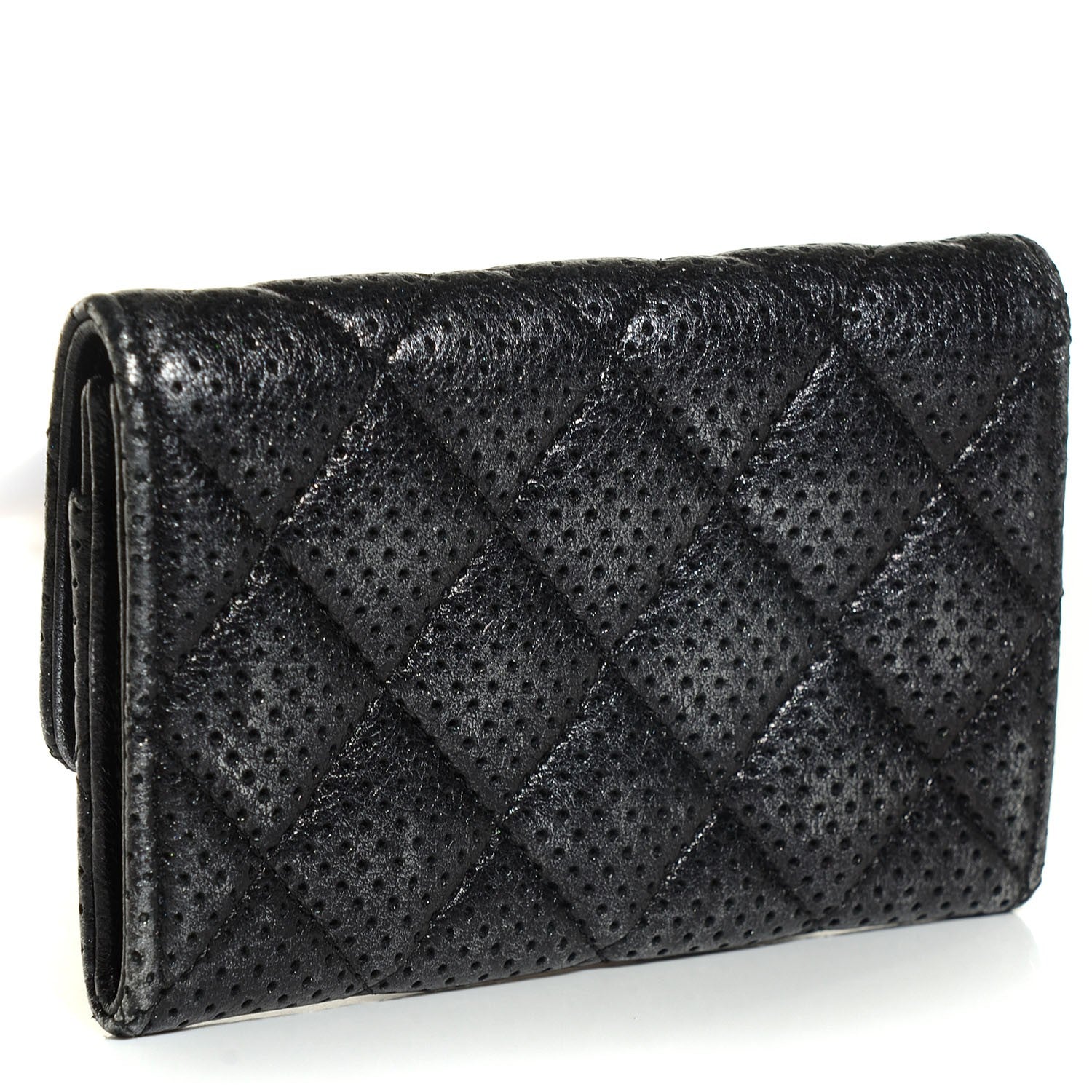 Chanel Lambskin Perforated Quilted Card Holder Black 3 of 9