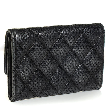 Chanel Lambskin Perforated Quilted Card Holder Black 3 of 9