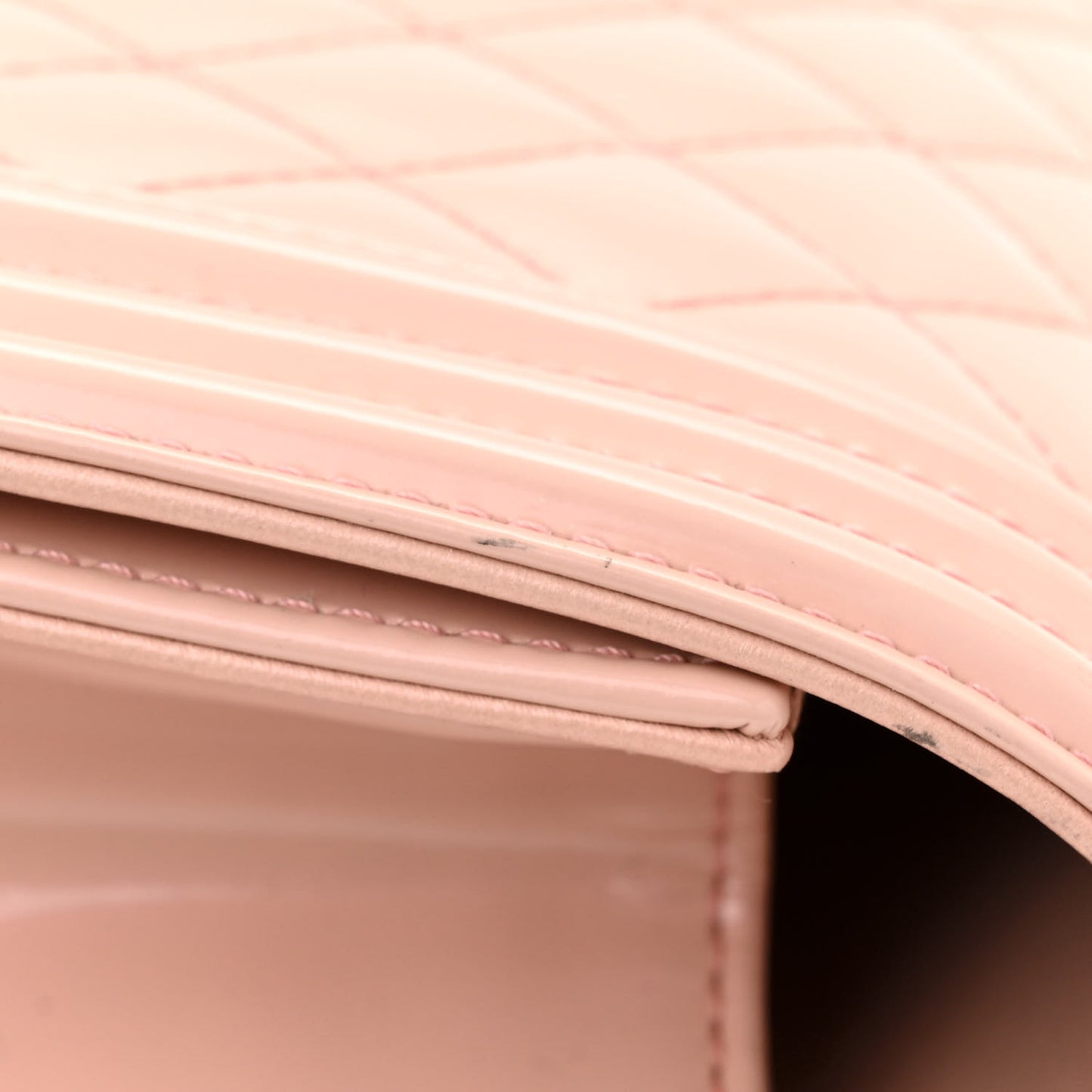Patent Calfskin Quilted Medium Boy Flap Light Pink Light Pink