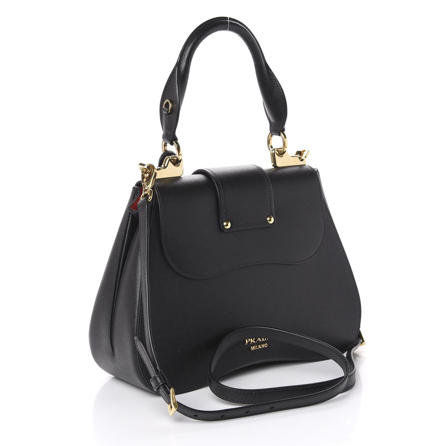 Saffiano Lux Sidonie Top Handle Bag Black