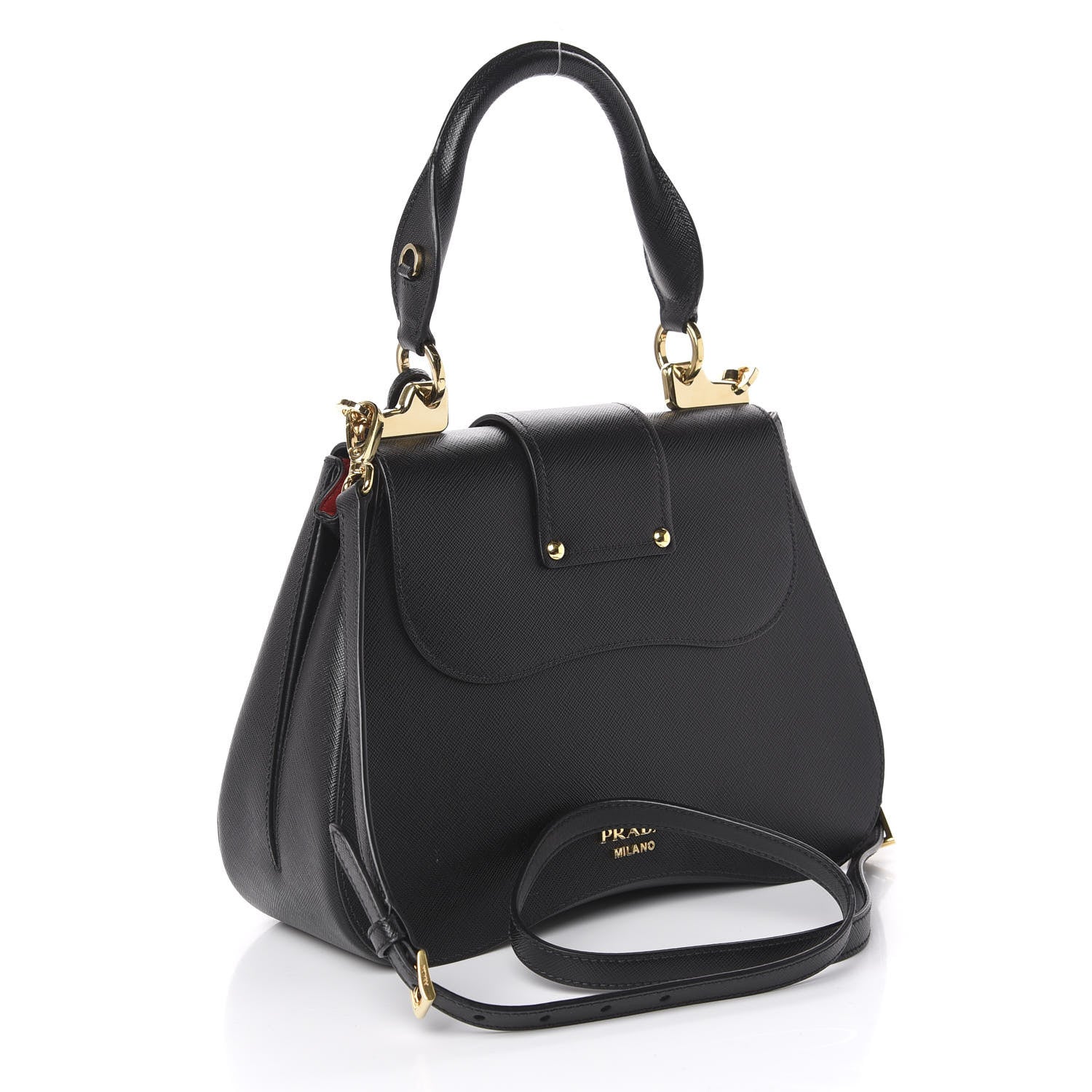 Prada Saffiano Lux Sidonie Top Handle Bag Black 2 of 9