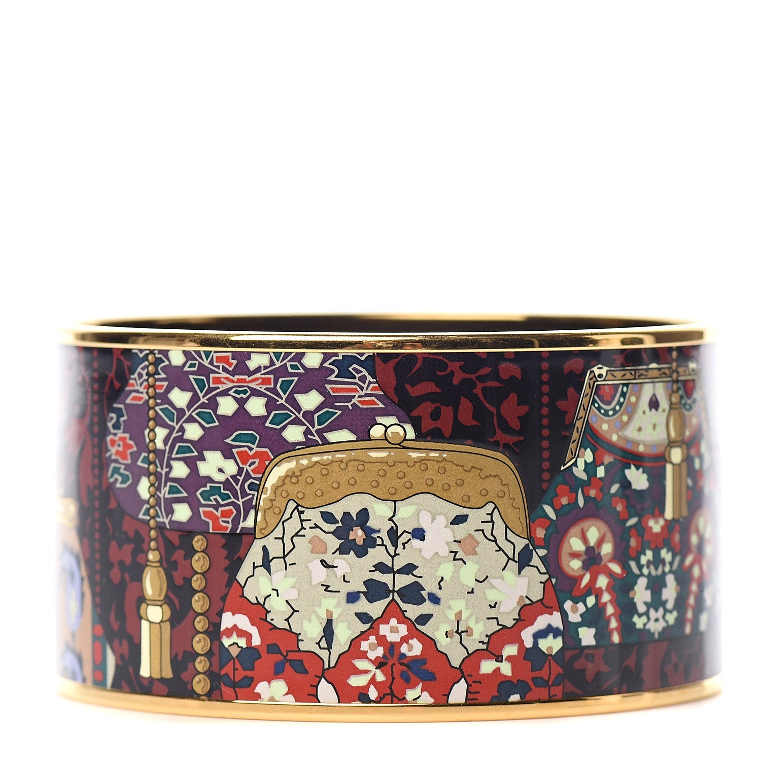 Hermes Enamel Printed Cachemire de Tamara Extra Wide Bracelet 70 1 of 4