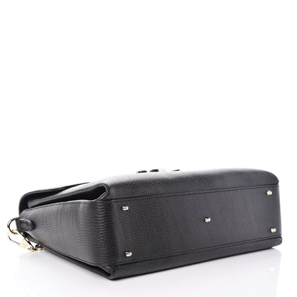 Gucci Dollar Calfskin Medium Interlocking G Top Handle Shoulder Bag Black 4 of 10