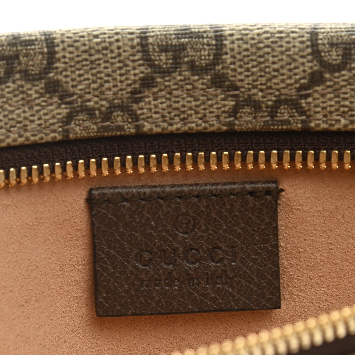 GG Supreme Monogram Large Rajah Chain Clutch Brown
