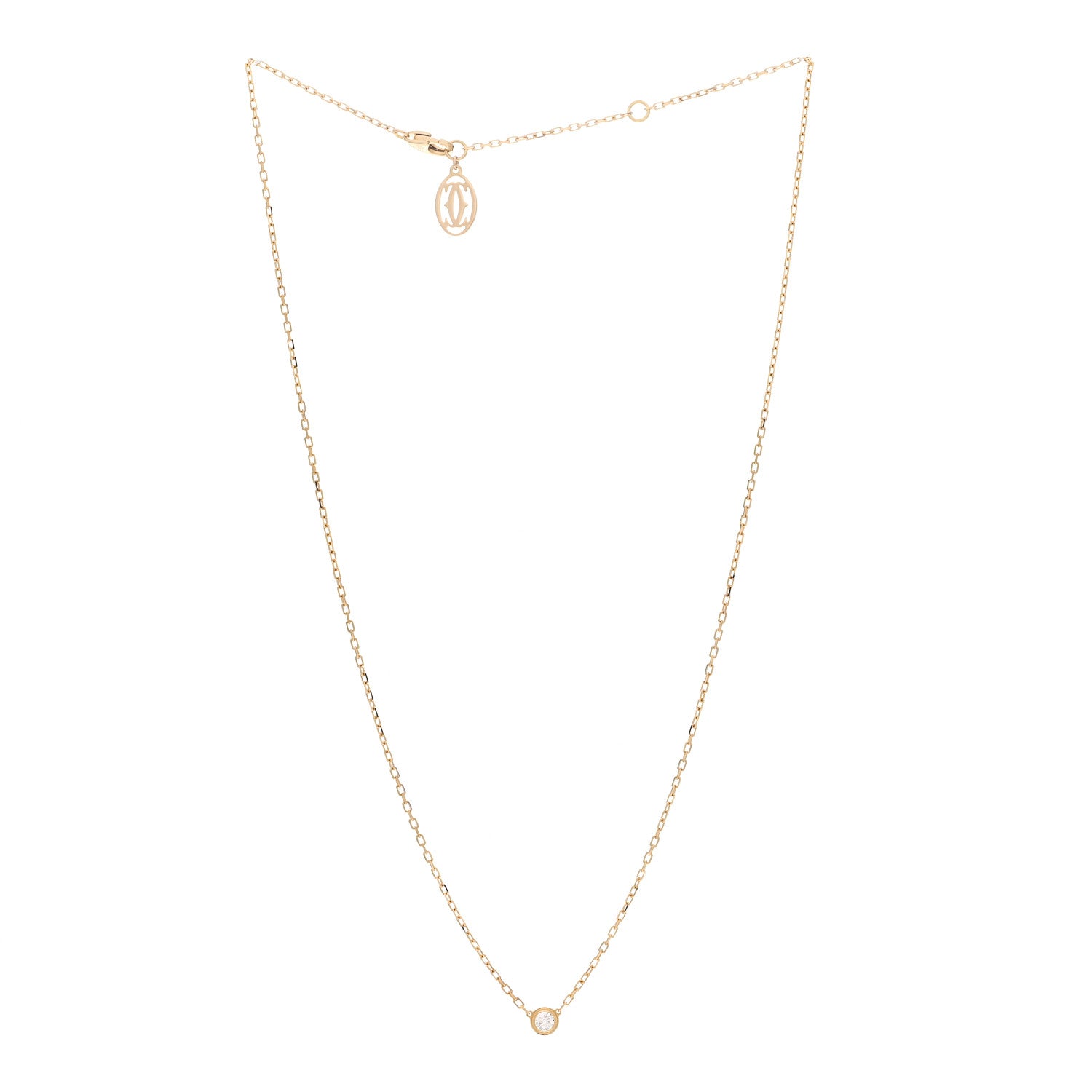 Cartier 18K Yellow Gold Diamond SM D'Amour Pendant Necklace 3 of 5