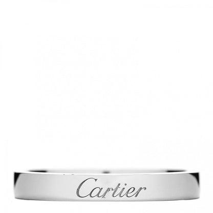 Cartier Platinum 3mm C De Cartier Wedding Band Ring 55 7.25 1 of 4