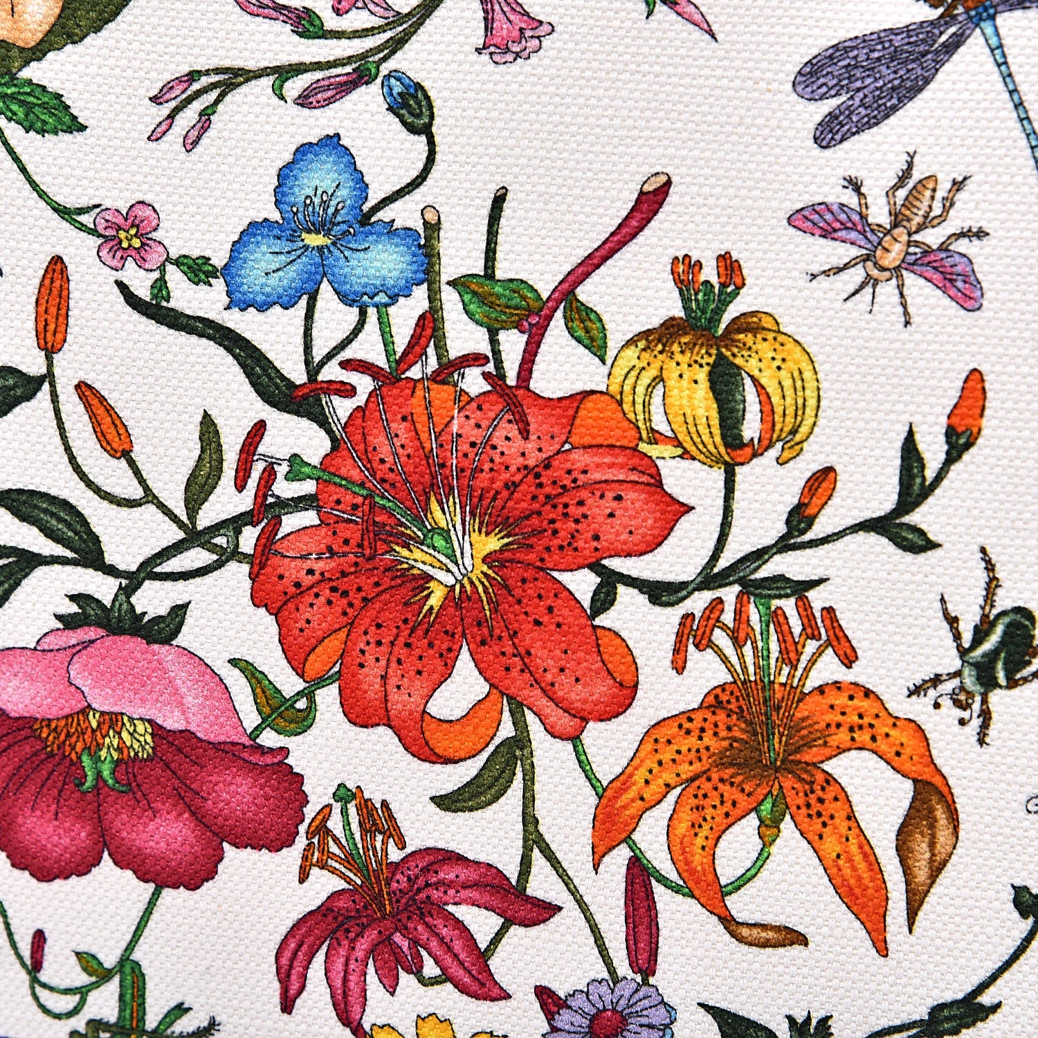 Gucci Canvas Large Flora Tote Navy Multicolor 10 of 10