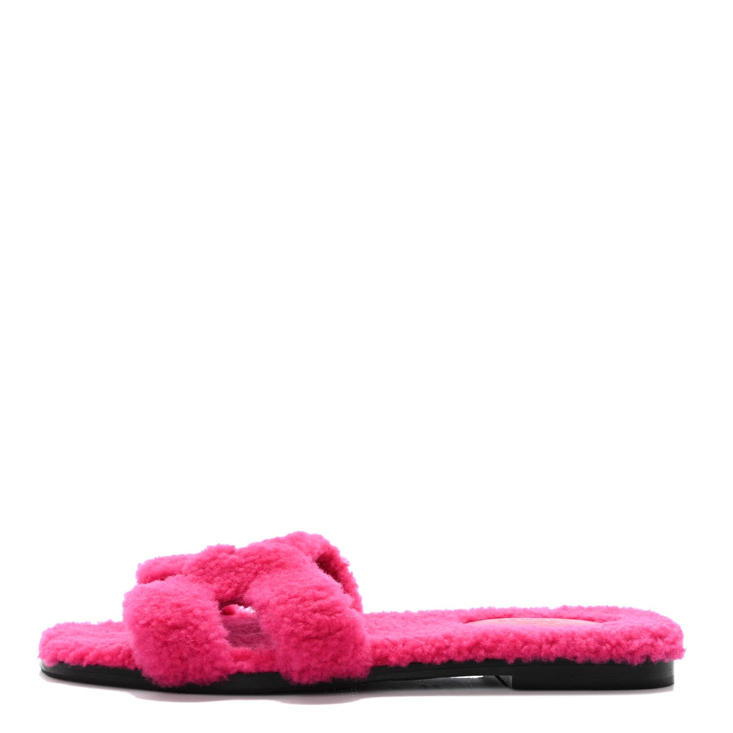 Hermes Woolskin Oran Sandals 38 Rose Fuchsia 1 of 8