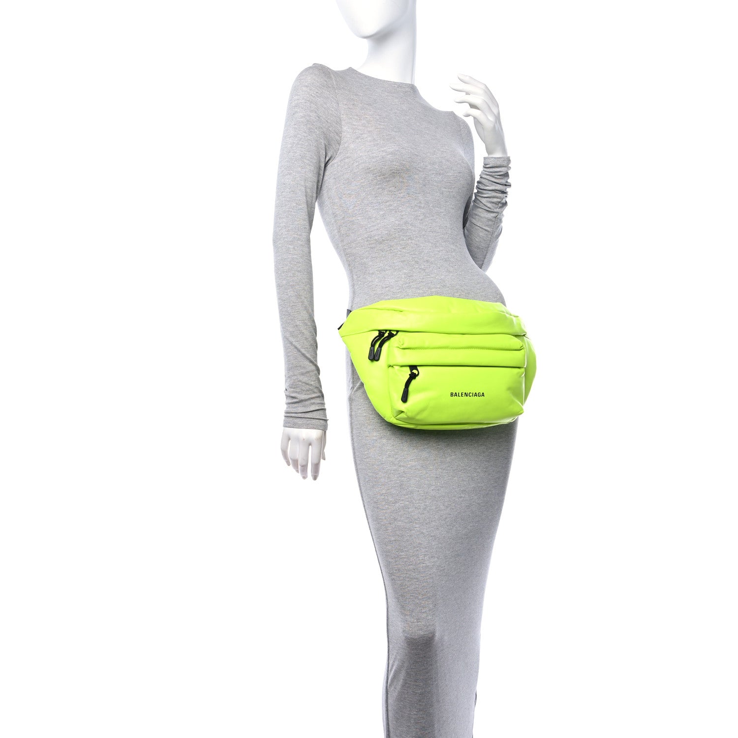 Balenciaga Nappa Calfskin Puffy Belt Bag Fluo Yellow 2 of 10