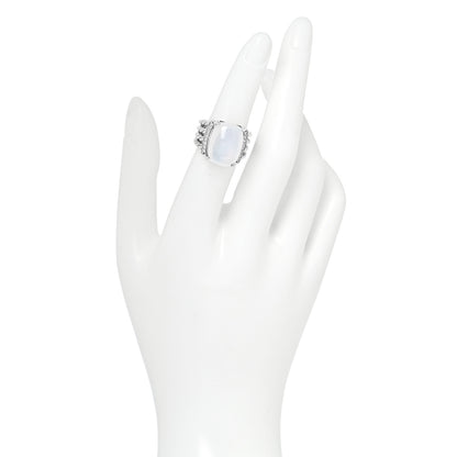 David Yurman Sterling Silver Diamond Moon Quartz 16mm Wheaton Ring 51 5.75 2 of 5