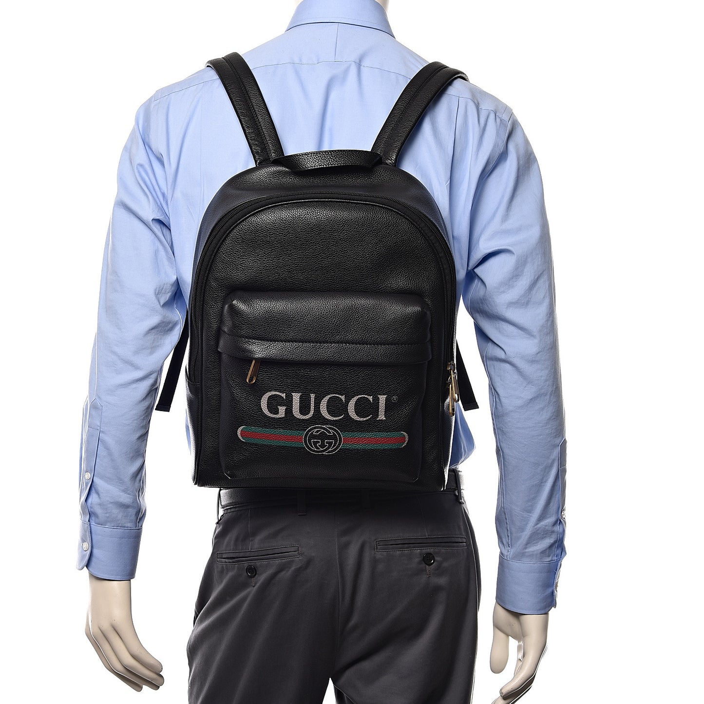 Calfskin Logo Day Backpack Black