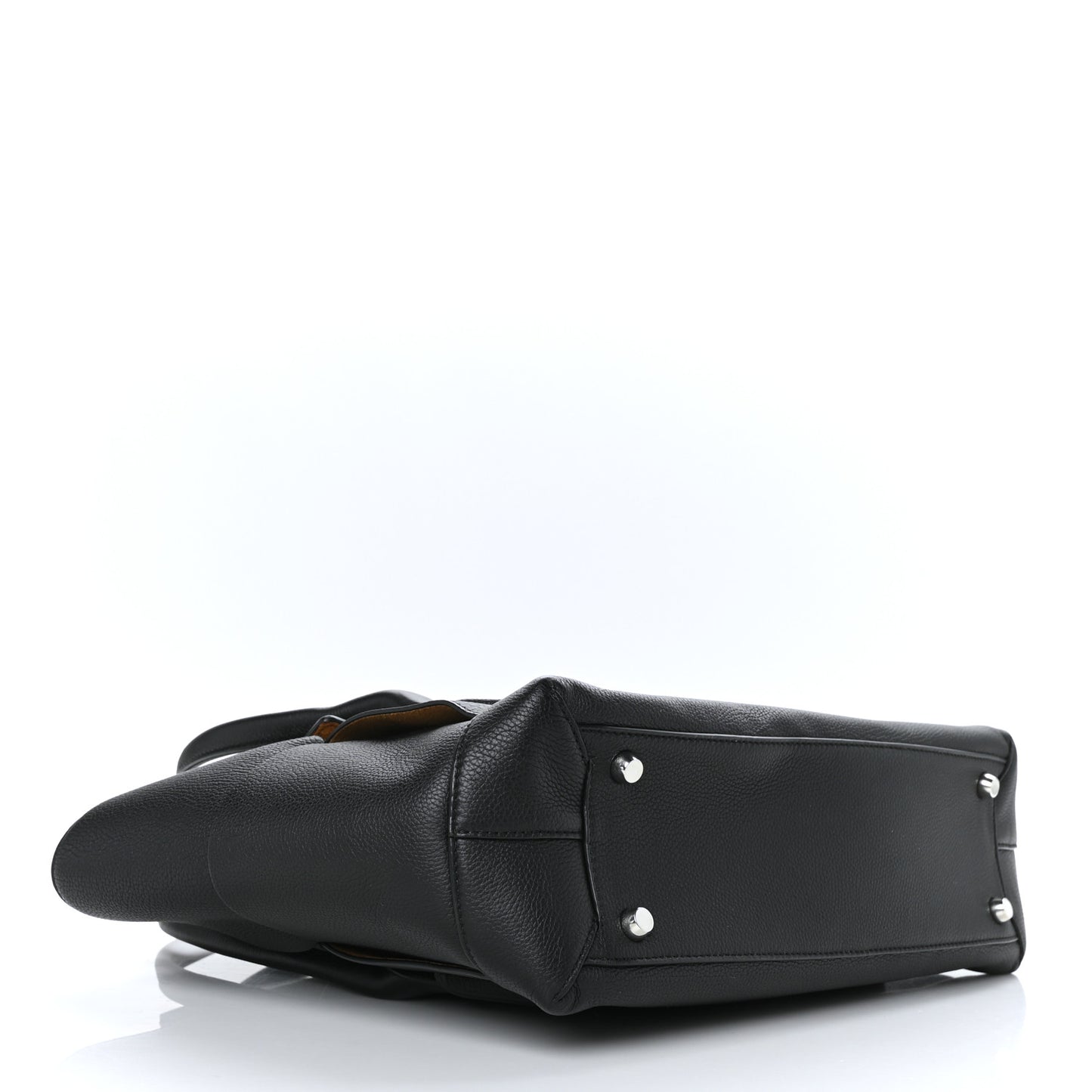Grained Calfskin Maxi Intrecciato Medium Arco Black