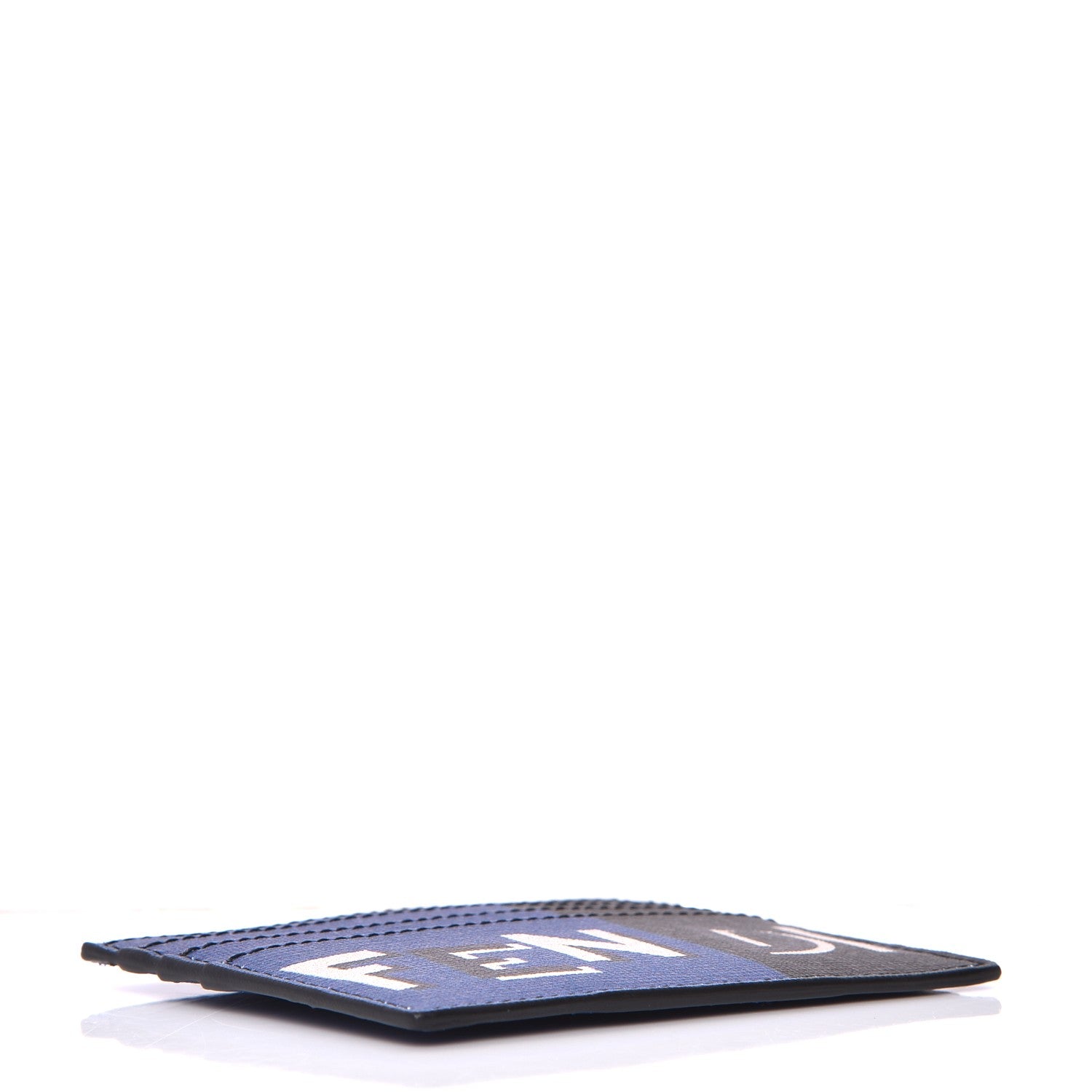Fendi Vitello Elite Century Shadow Logo Card Holder Blue Neon 4 of 8