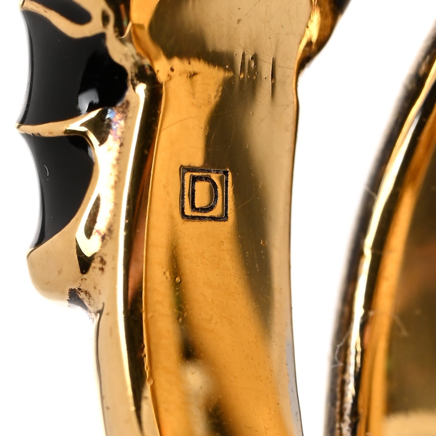 Tiger Heads Double Wrap Ring 57 8 Aged Gold Black