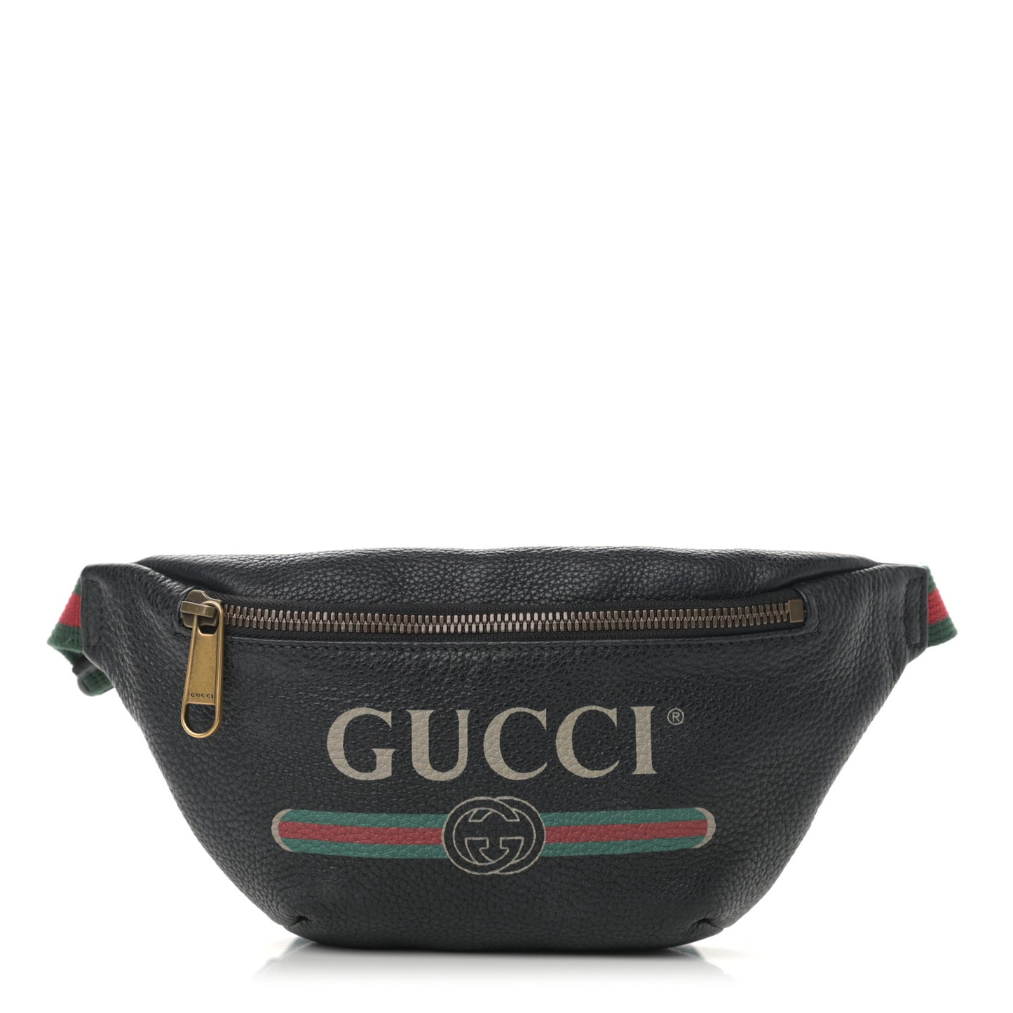 Grained Calfskin Small Logo Belt Bag Black
