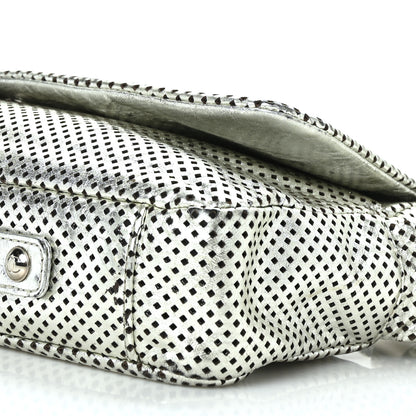 Chanel Metallic Glazed Calfskin Perforated Rodeo Drive Flap Silver 8 of 9