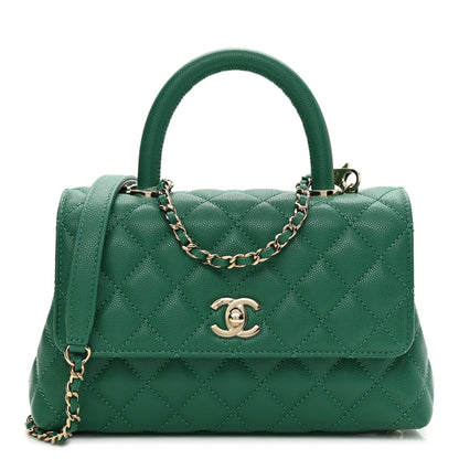 Chanel Caviar Quilted Mini Coco Handle Flap Green 1 of 10