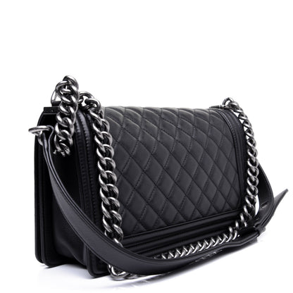 Chanel Calfskin Quilted Medium Boy Flap Black 3 of 14