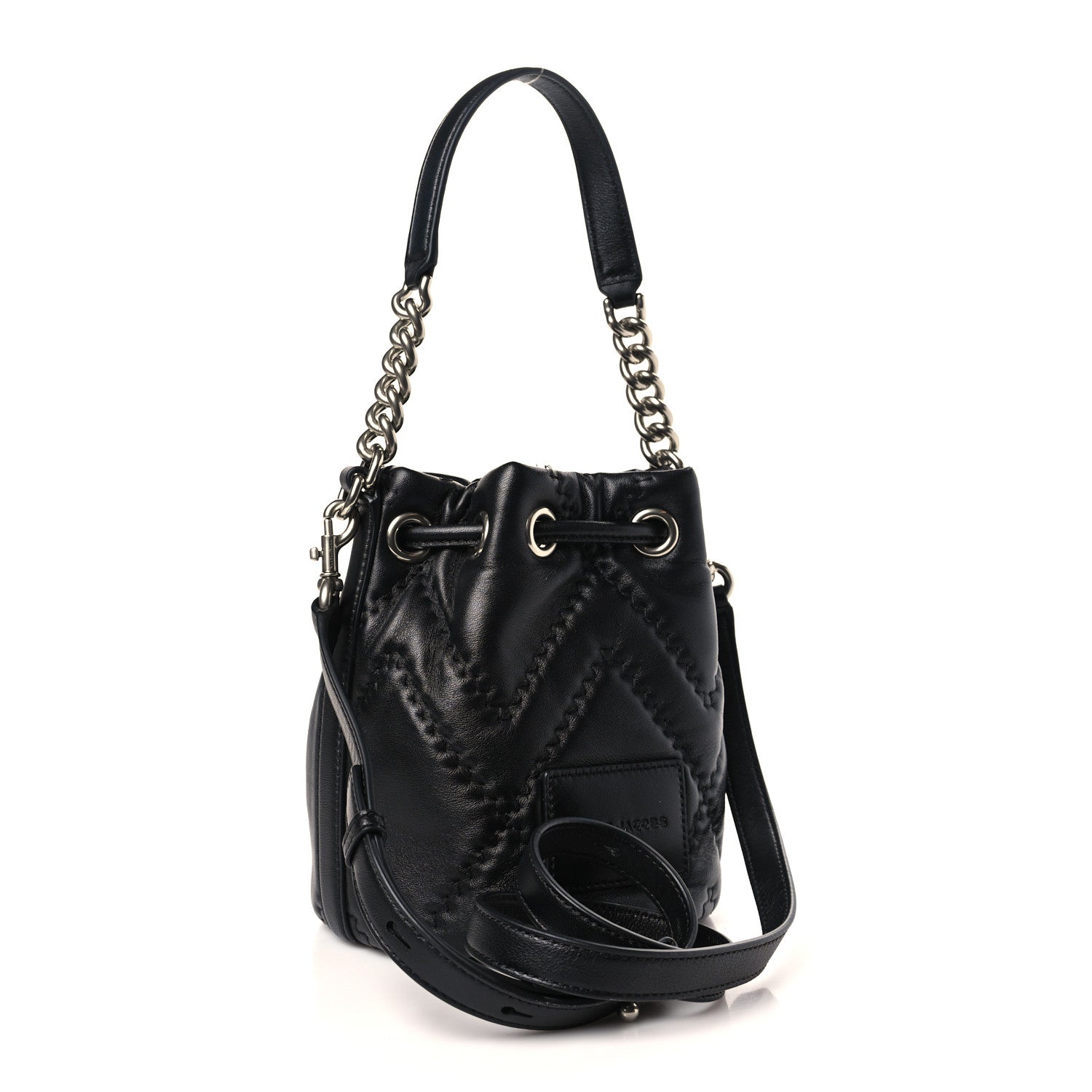 Marc Jacobs Calfskin Quilted The Bucket Bag Black 3 of 9