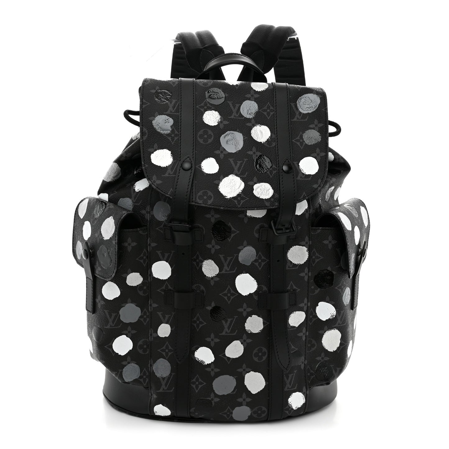 LV X YK Monogram Eclipse Dots Christopher MM Backpack Black