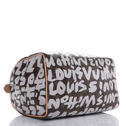 Louis Vuitton Monogram Graffiti Speedy 30 Silver 4 of 19