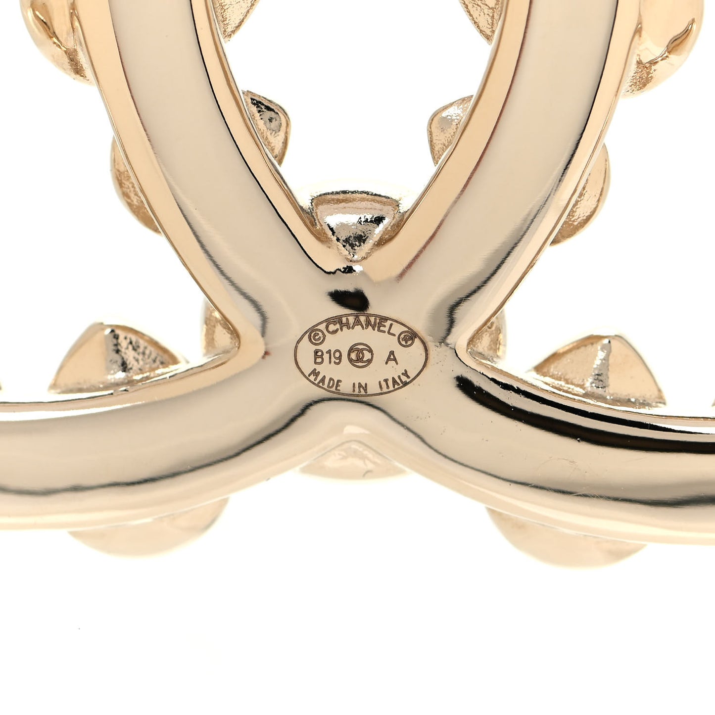 Pearl Crystal CC Brooch Gold