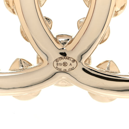 Chanel Pearl Crystal CC Brooch Gold 4 of 4