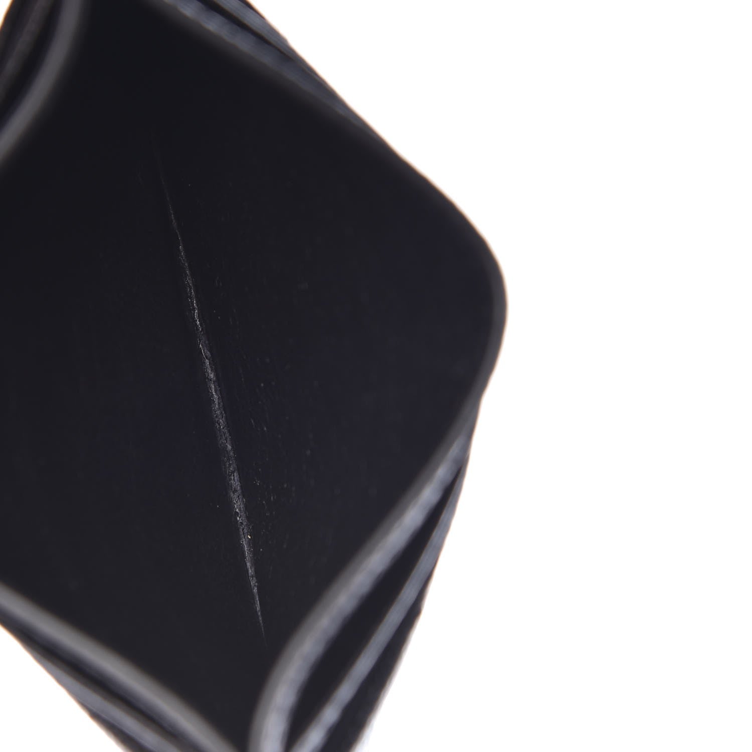 Saint Laurent Grain De Poudre Matelasse Chevron Monogram Credit Card Case Black 5 of 8