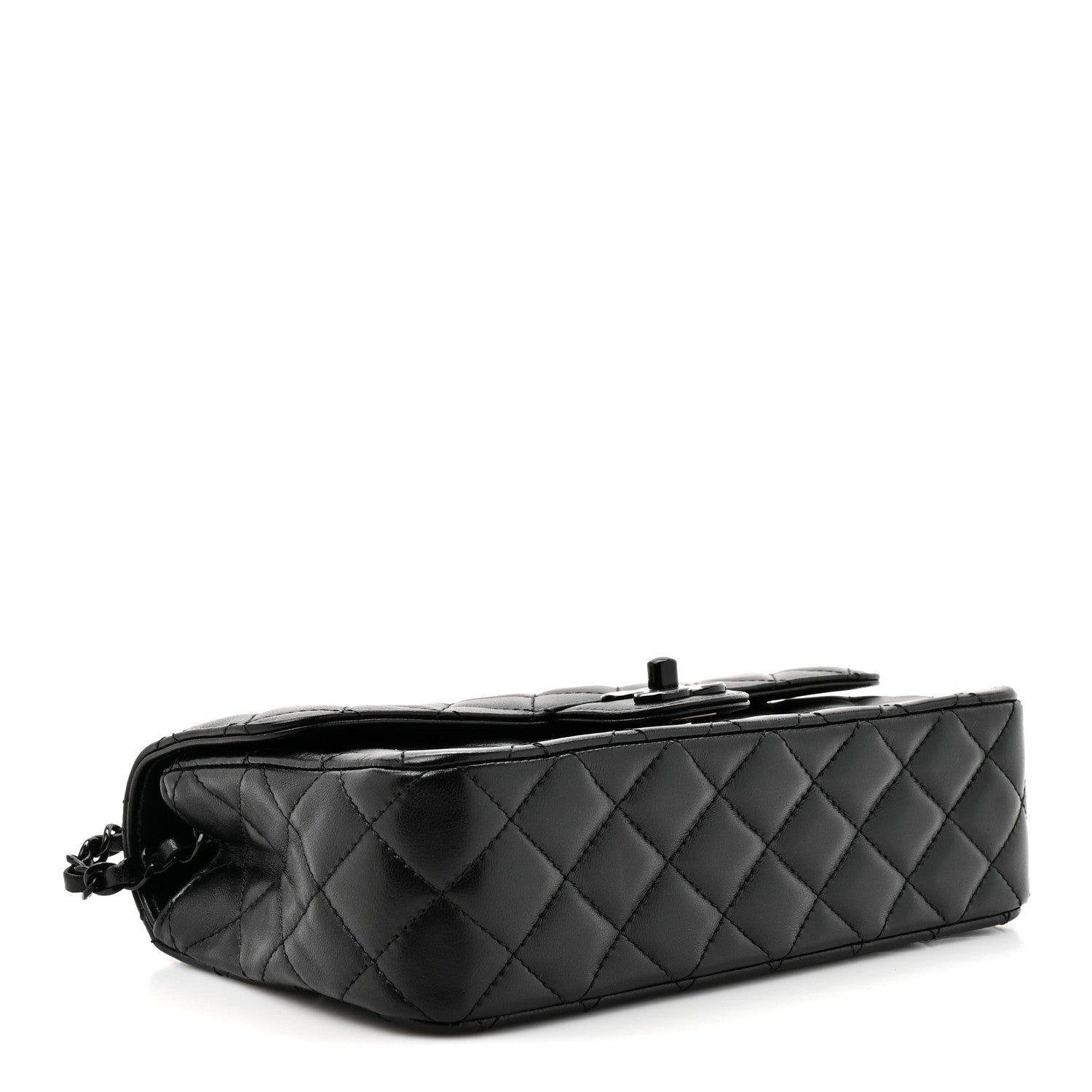 Chanel Lambskin Quilted Small Single Flap Top Handle Bag So Black 4 of 10