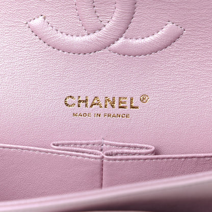 Chanel Iridescent Calfskin Quilted Medium Double Flap Light Pink 6 of 11
