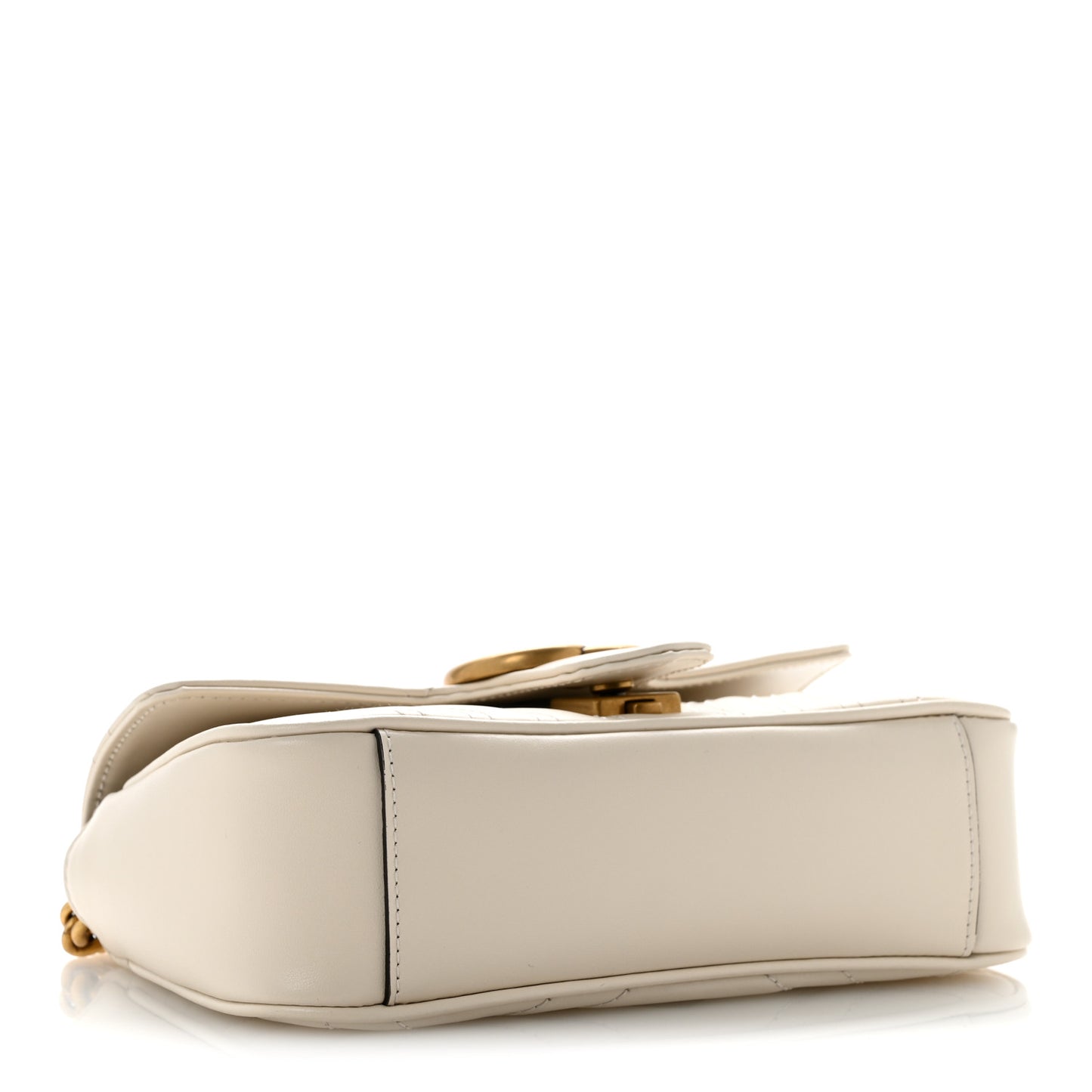 Calfskin Matelasse Mini GG Marmont Shoulder Bag White